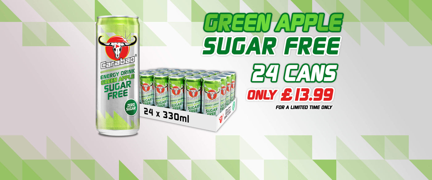 Green Apple Sugar Free Carabao Energy Drink Sale 24 Cans only £13.99