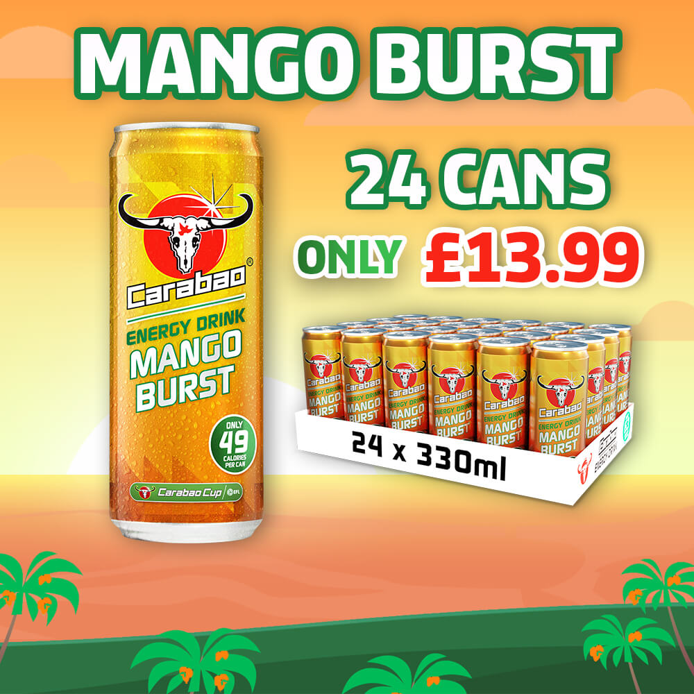 Mango Burst Carabao Energy Drink 24 Cans only £13.99 Sale